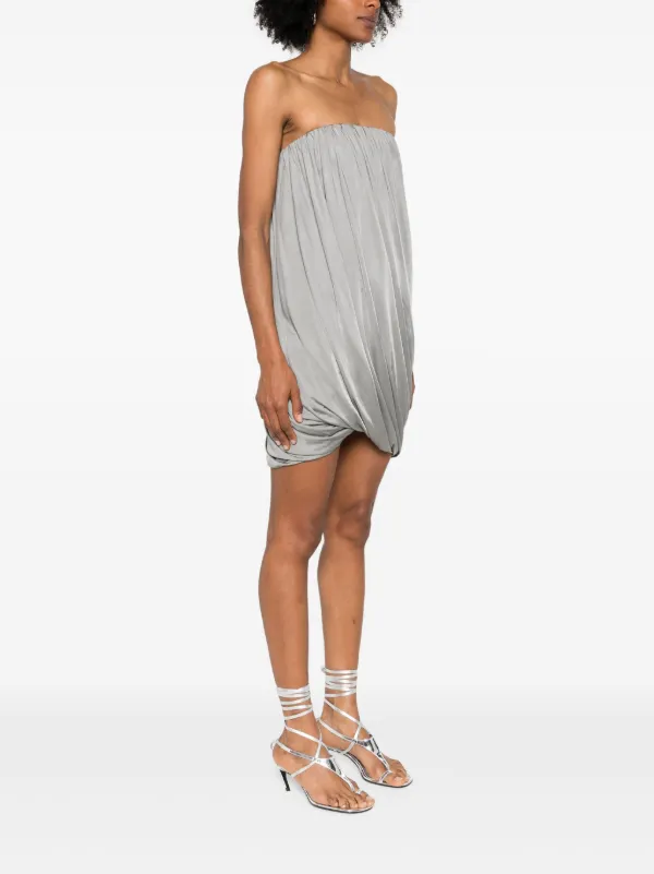 knee length dresses for ladies Grey Bandeau Herringbone Mini Dress – self-portrait main image 0