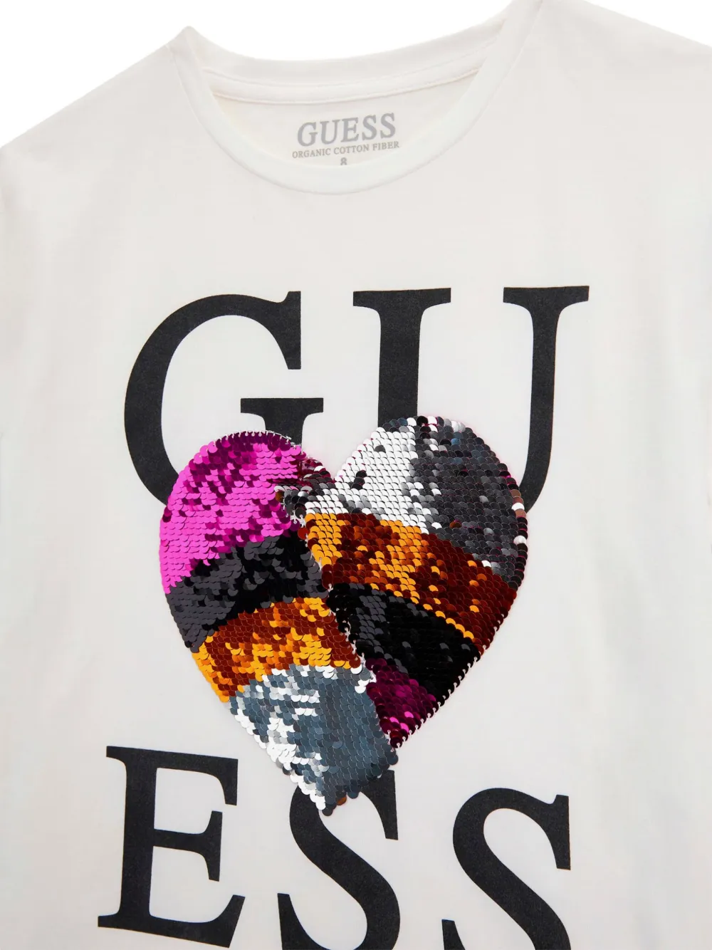 guess kids T-shirt met pailletten Wit