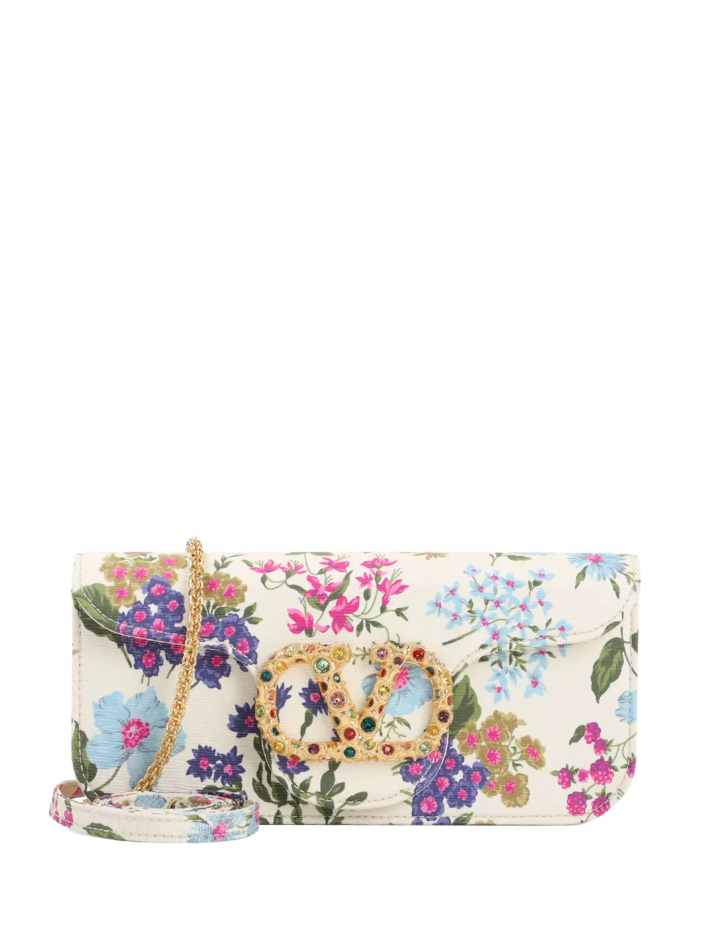 Valentino Garavani Loco VLogo clutch Wit