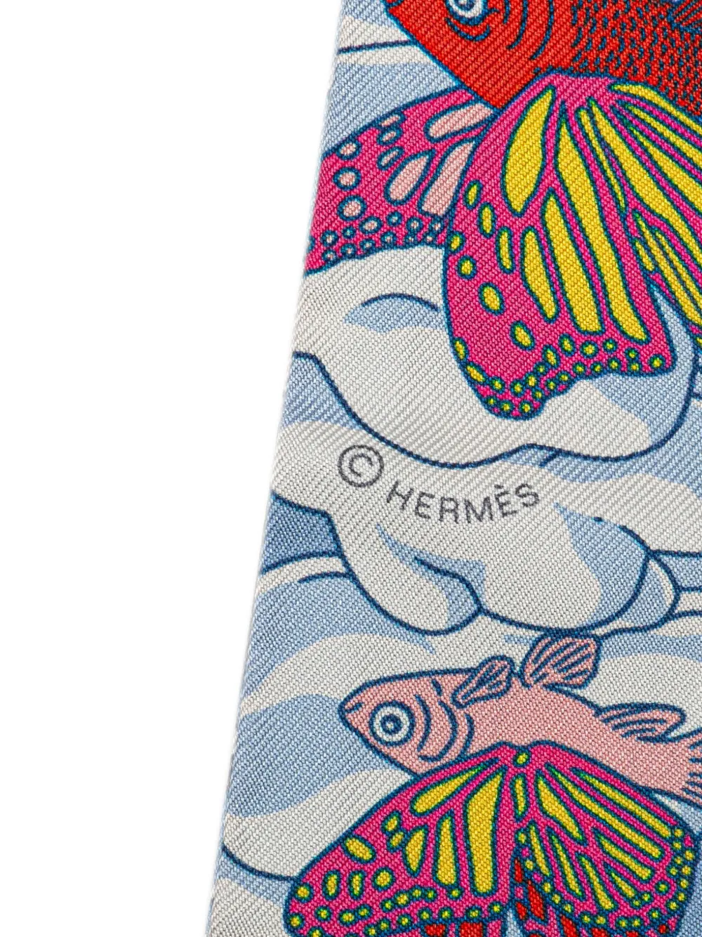 Pre-owned Hermes 20th Century Sur Mon Nuage Silk Twilly Scarf Scarves In Pink