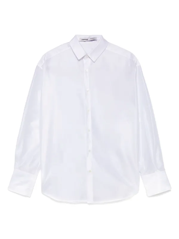 Carven Sheer Taffeta Shirt in White