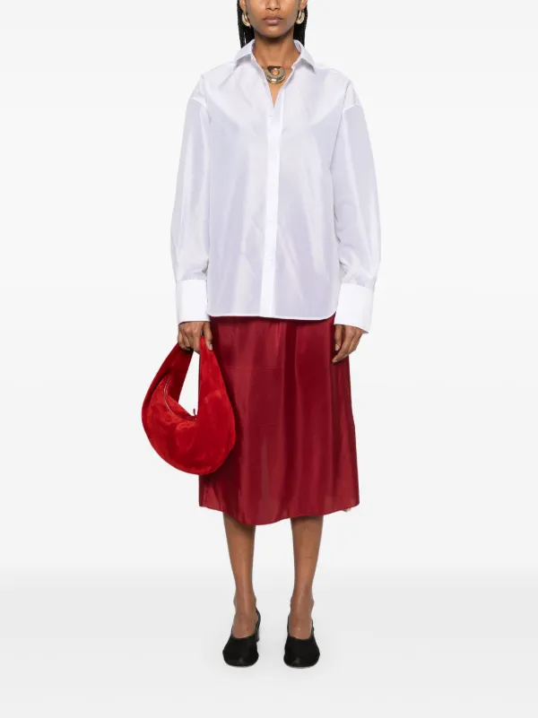 Carven Silk Midi Skirt | Red | FARFETCH