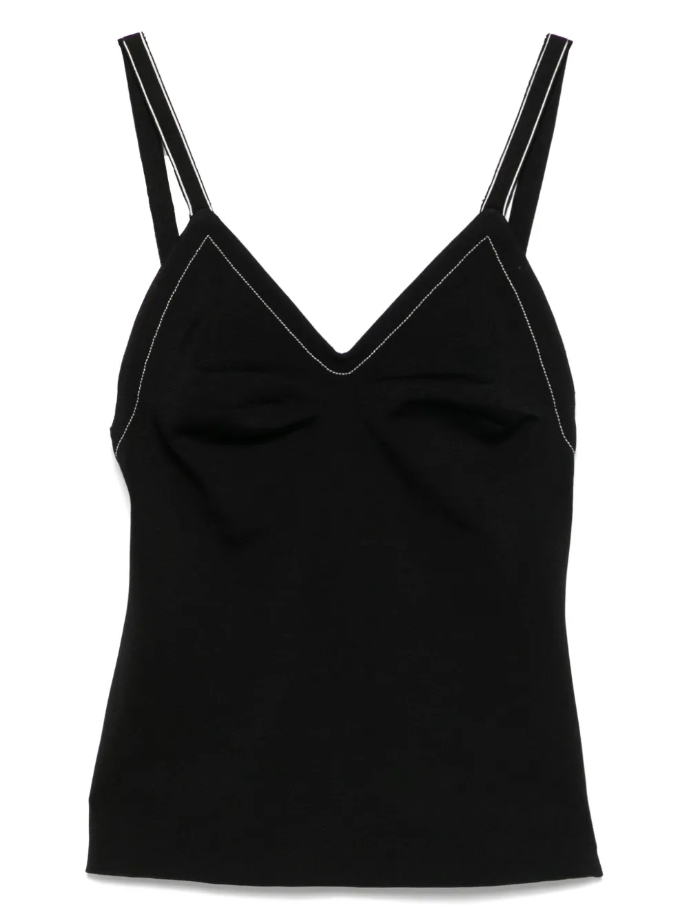 CARVEN CONTRAST-STITCHING TOP 