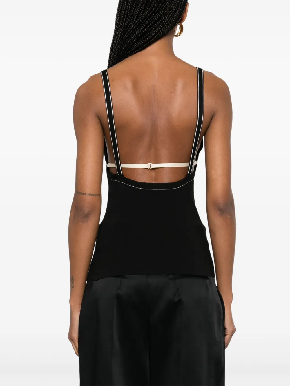 CARVEN CONTRAST-STITCHING TOP 