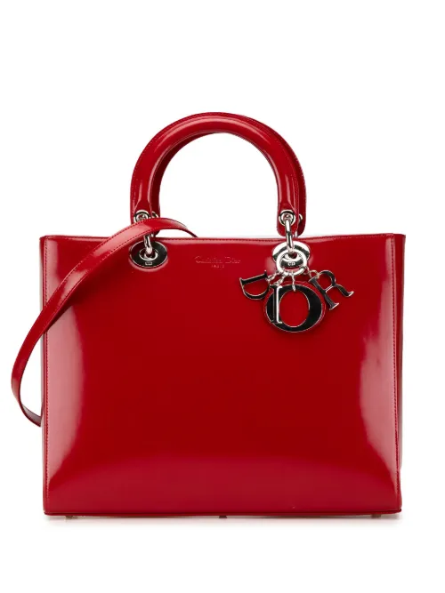 Large Patent Lady Dior satchel - Christian Dior Pre-Owned - Modalova