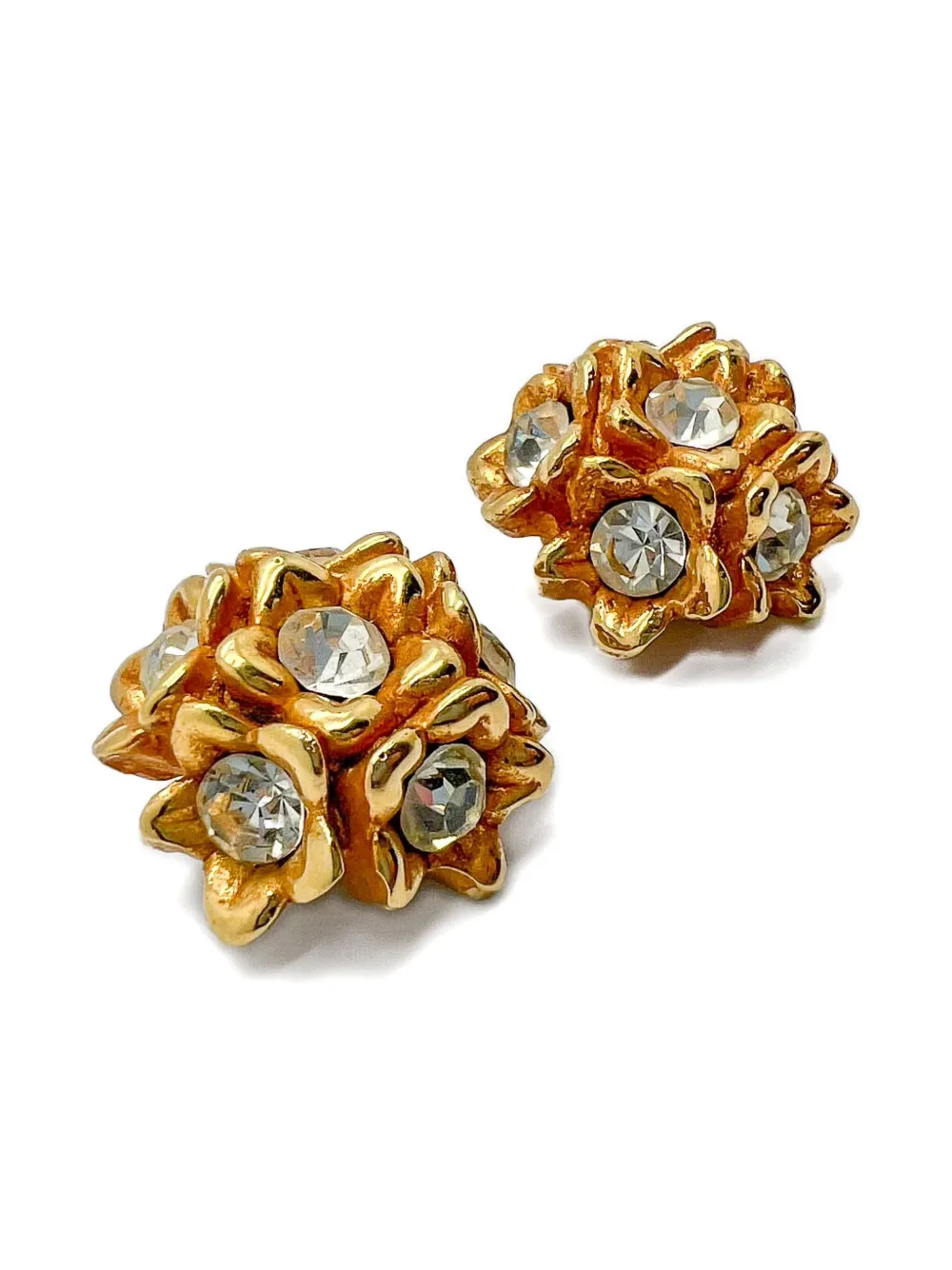 1980s Alexis Lahellec Floral-Cluster Earrings