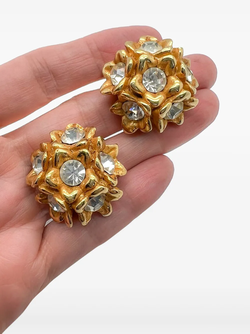 1980s Alexis Lahellec Floral-Cluster Earrings