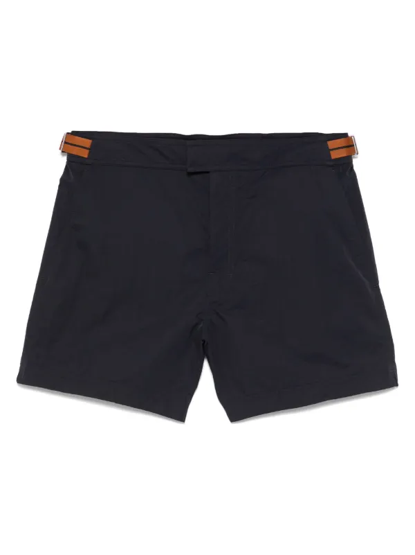 Zegna Stripe-detail Swim Shorts in Blue