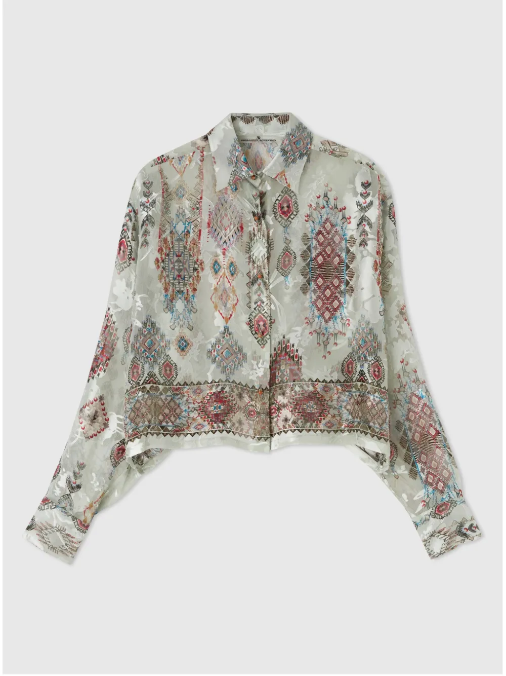 Ermanno Scervino Abstract Patterned Shirt With Button Closure In Green