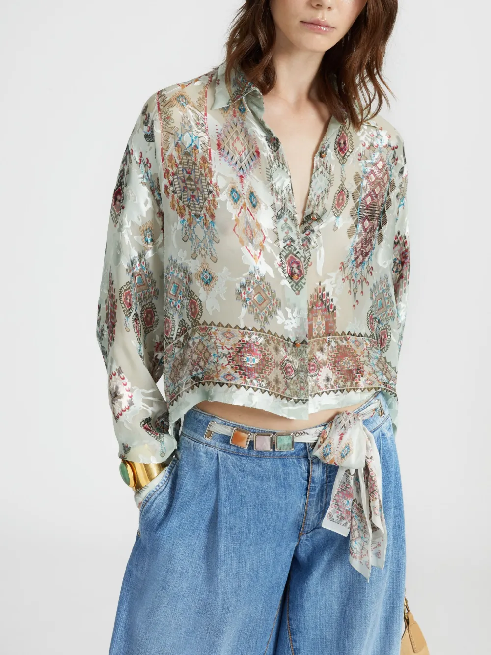 Ermanno Scervino Cropped blouse Groen