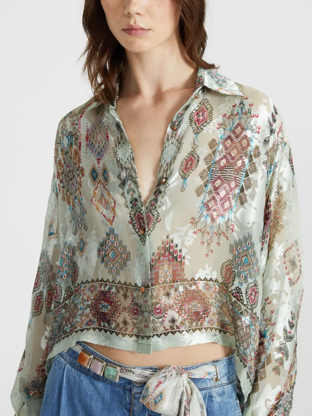 Ermanno Scervino Cropped blouse Groen