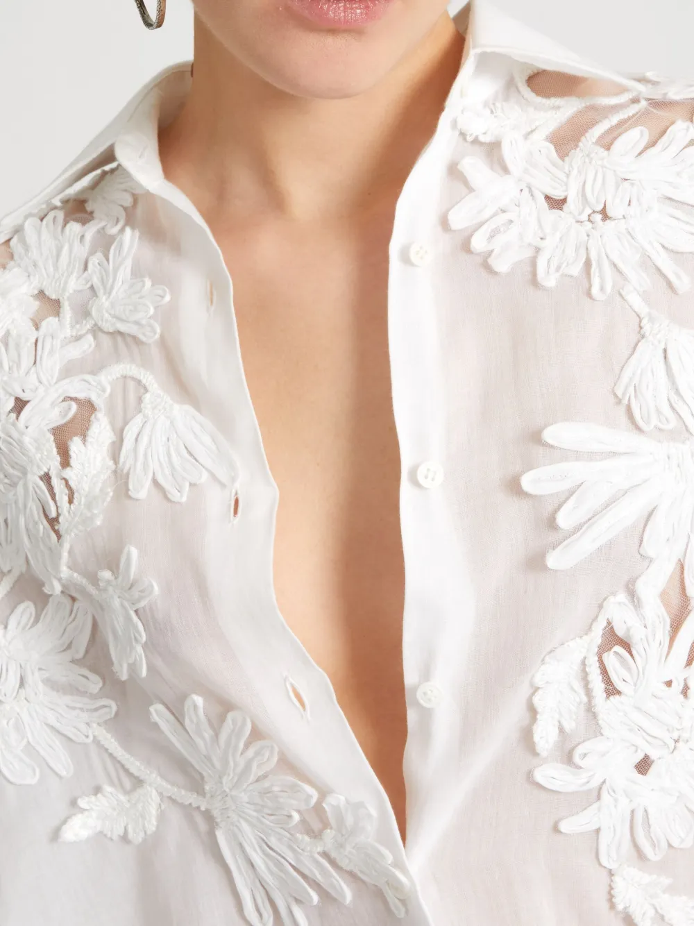 Ermanno Scervino Blouse met bloemenapplicatie Wit