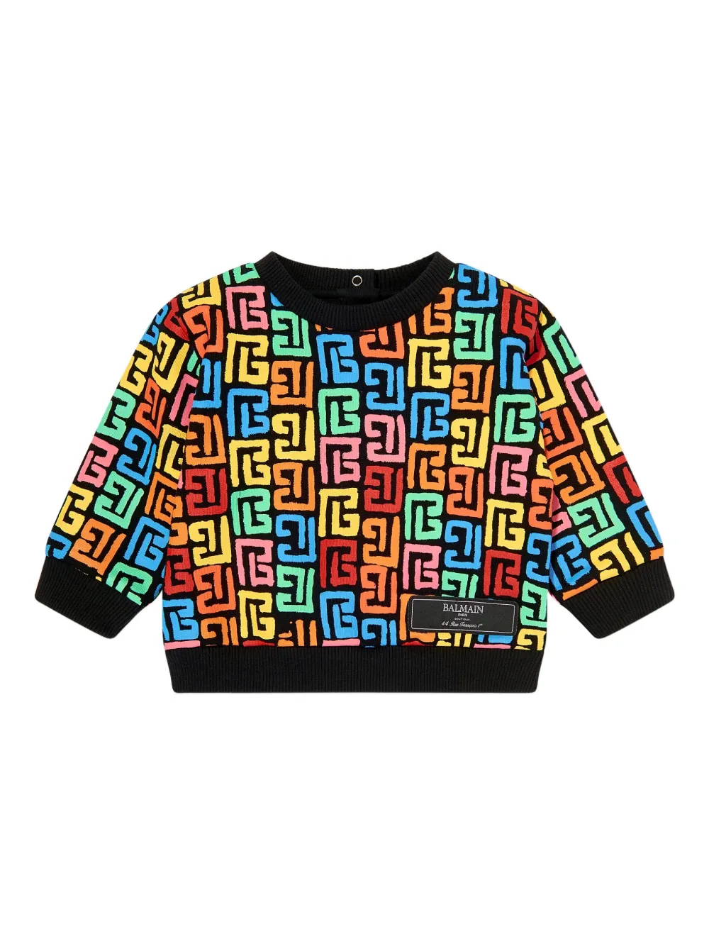 Balmain Kids Sweater met monogram-jacquard Rood