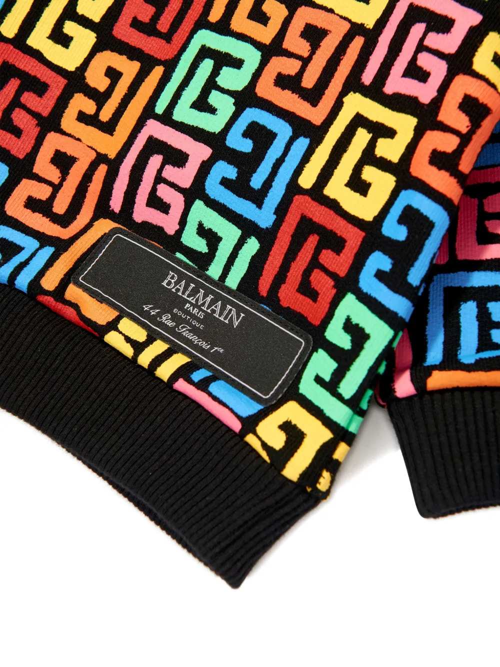 Balmain Kids Sweater met monogram-jacquard Rood