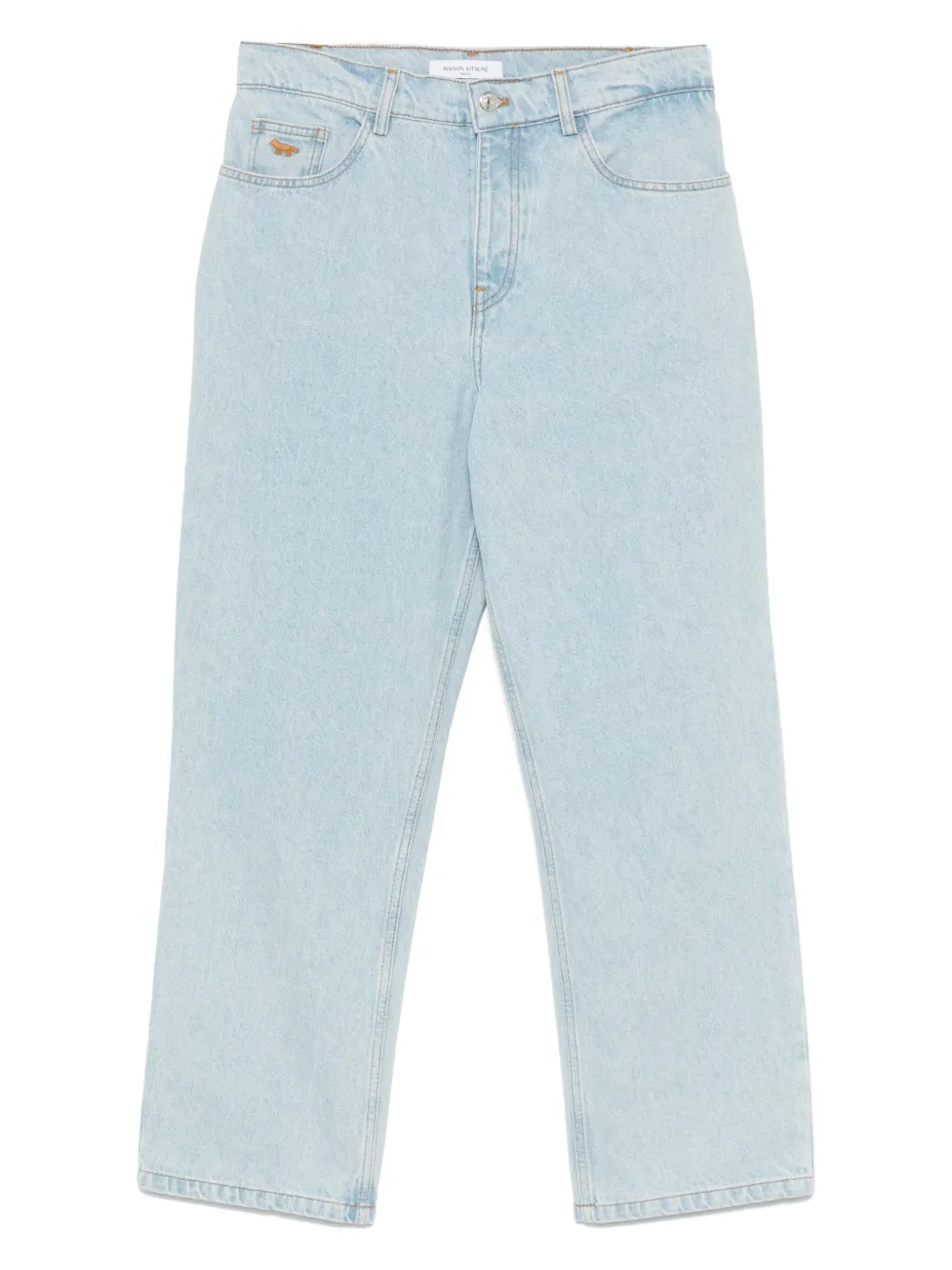 Maison Kitsuné Jeans met geborduurd logo Blauw