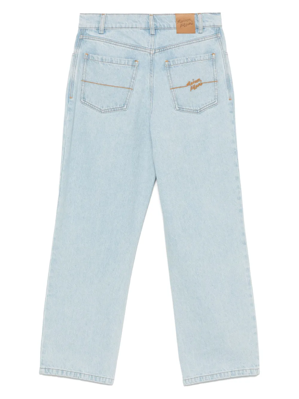 maisonkitsuné Maison Kitsuné Jeans met geborduurd logo - Blauw