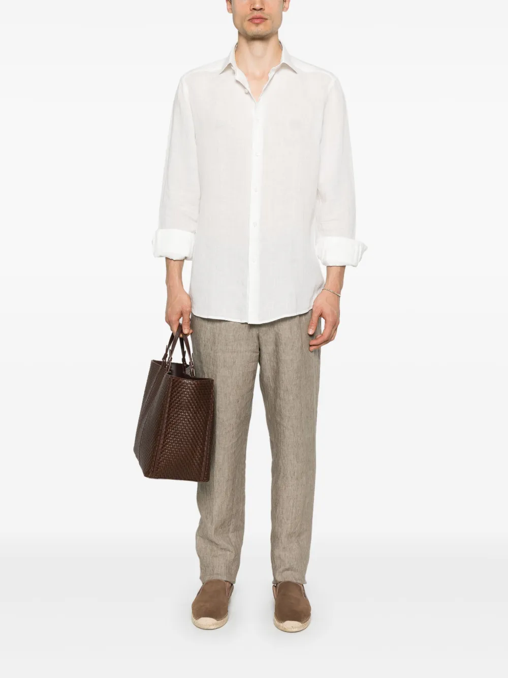 Zegna Linnen broek Beige
