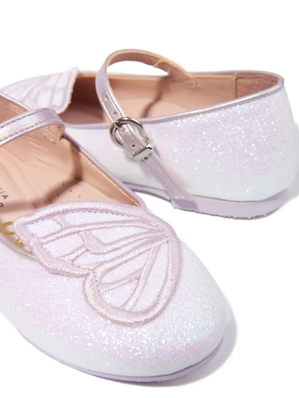 Sophia Webster Mini Ballerina's met geborduurde vlinder Paars