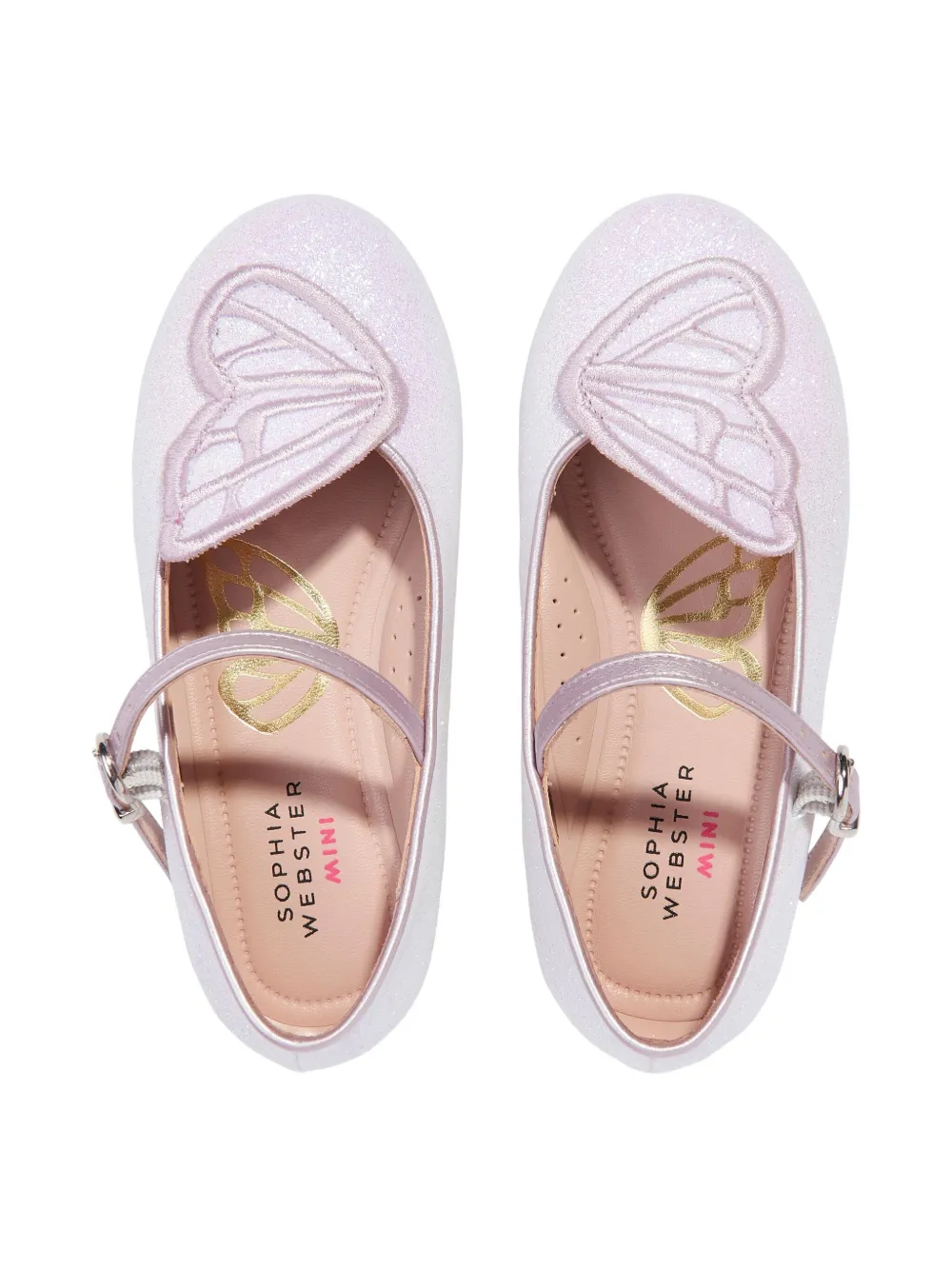 Sophia Webster Mini Ballerina's met geborduurde vlinder Paars