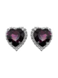 Jennifer Gibson Jewellery 1980s Amethyst Heart earrings - Silver