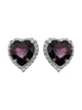 Jennifer Gibson Jewellery 1980s Amethyst Heart earrings - Silver