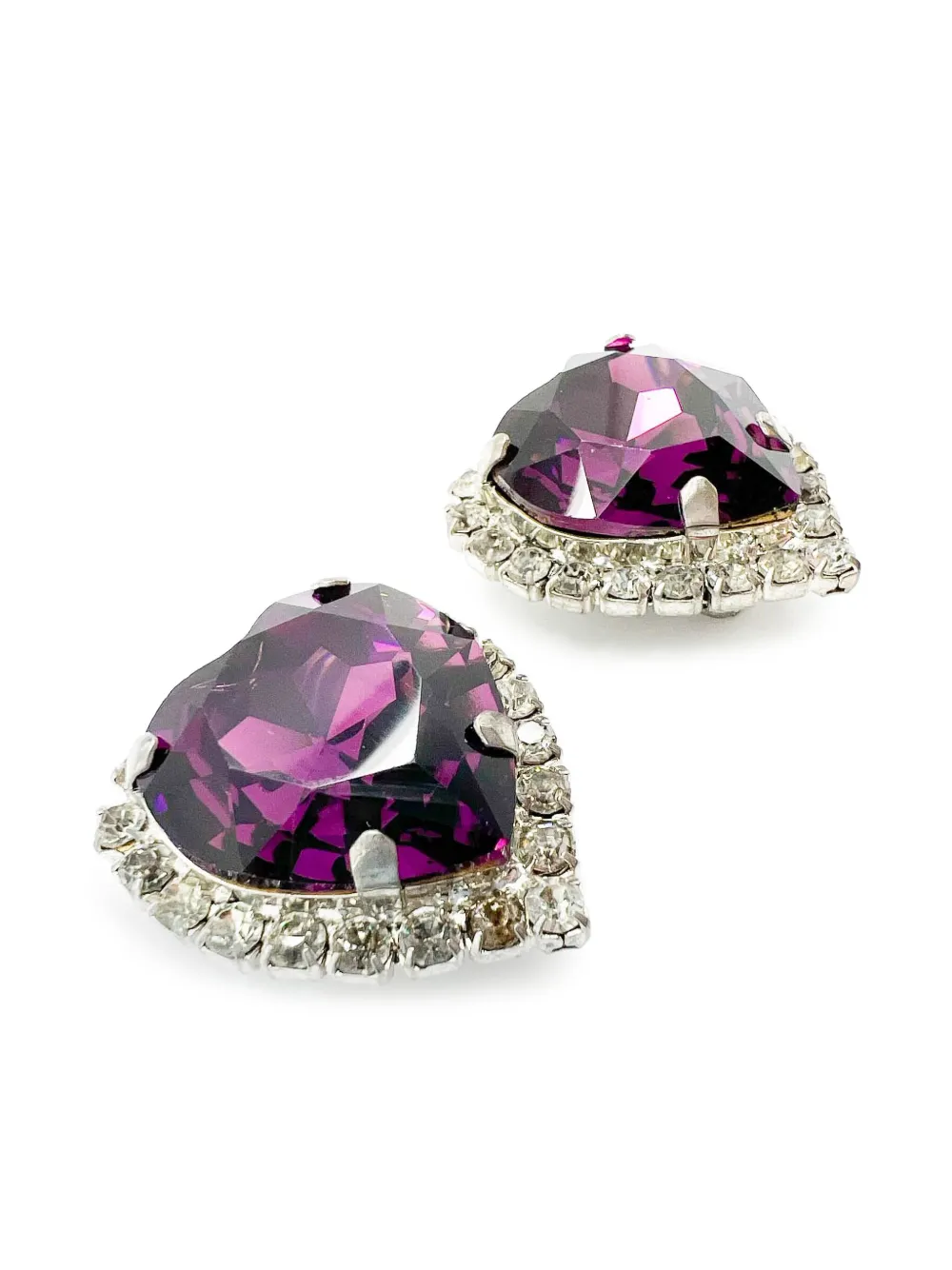 Jennifer Gibson Jewellery 1980s Amethyst Heart earrings | Image 2