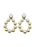 Jennifer Gibson Jewellery 1960s Mabé Pearl hoop earrings - Silver