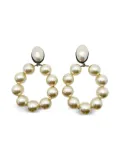 Jennifer Gibson Jewellery 1960s Mabé Pearl hoop earrings - Silver