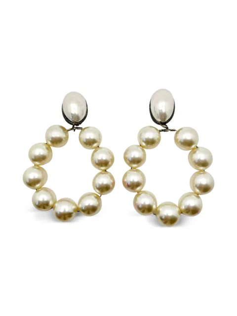 Jennifer Gibson Jewellery 1960s Mabé Pearl hoop earrings