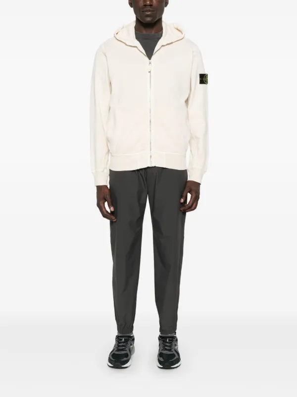 ★送料関税込★Stone  Malfile Fleece Effect Zip Hoodie Stone Island Off-White Malfilé Fleece Old Effect Hoodie