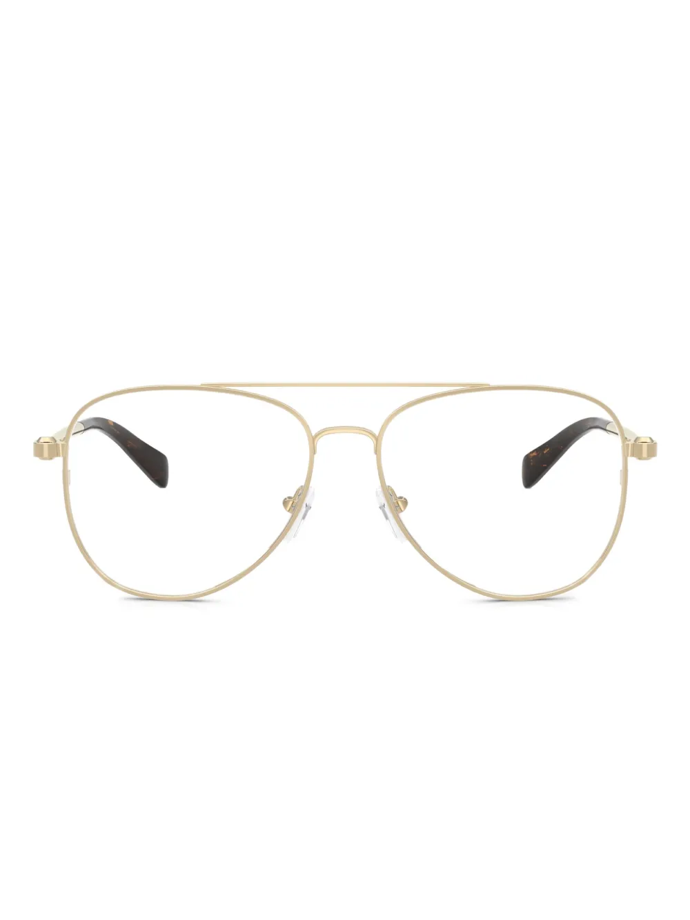 Michael Kors ダブルブリッジ 眼鏡フレーム - ゴールドトーン Michael Kors ダブルブリッジ 眼鏡フレーム - ゴールドトーン