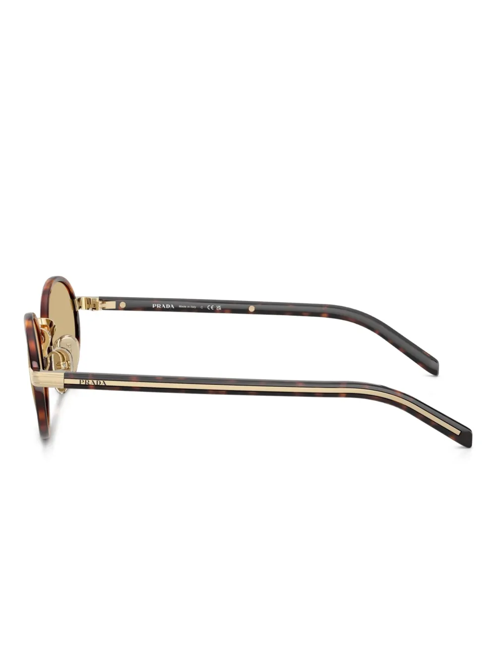 Prada Eyewear Zonnebril met ovalen montuur Bruin