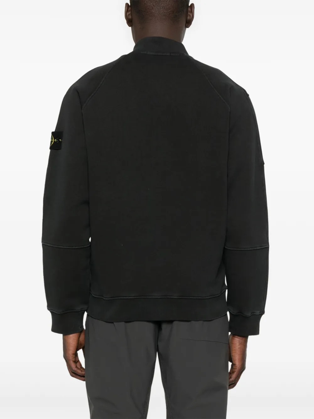 Stone Island Fleece sweater van biologisch katoen Zwart