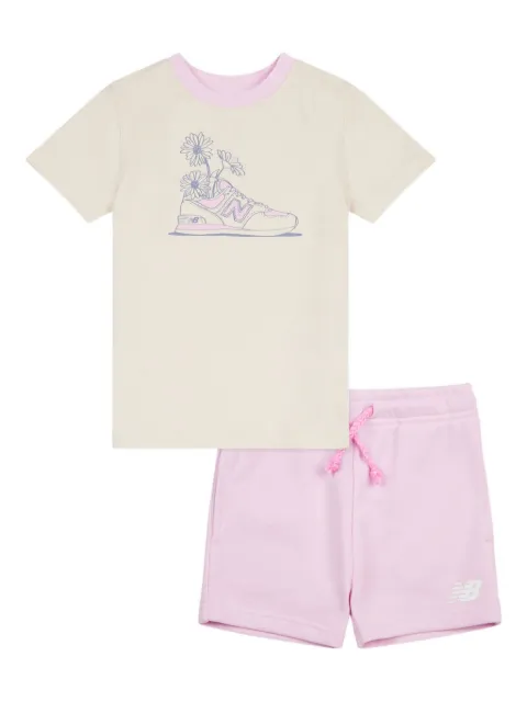 New Balance Kids logo-print shorts set