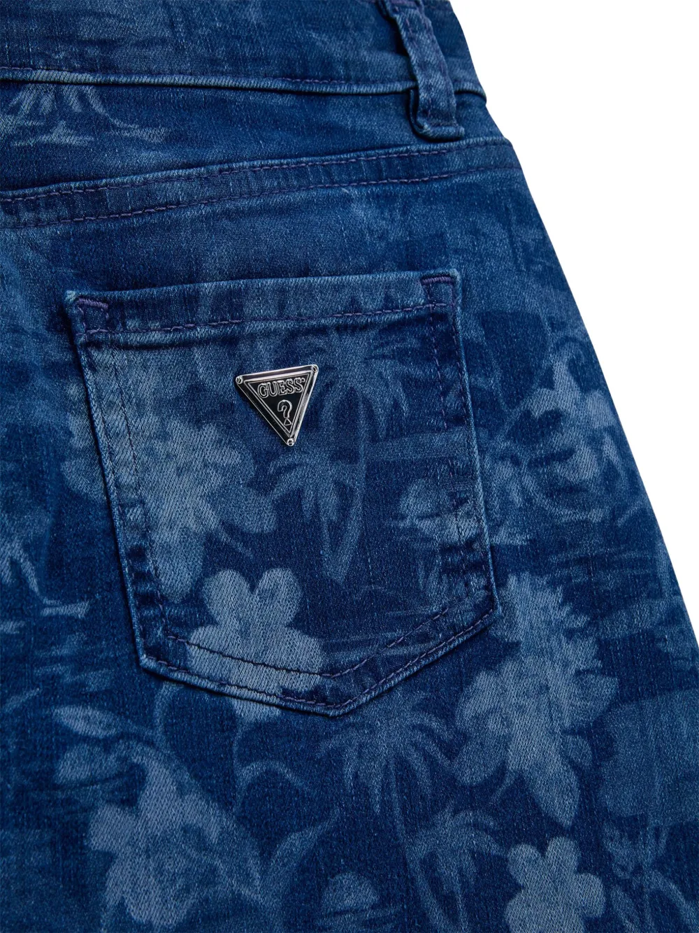 guess kids Spijkerrok met bloemenprint Blauw