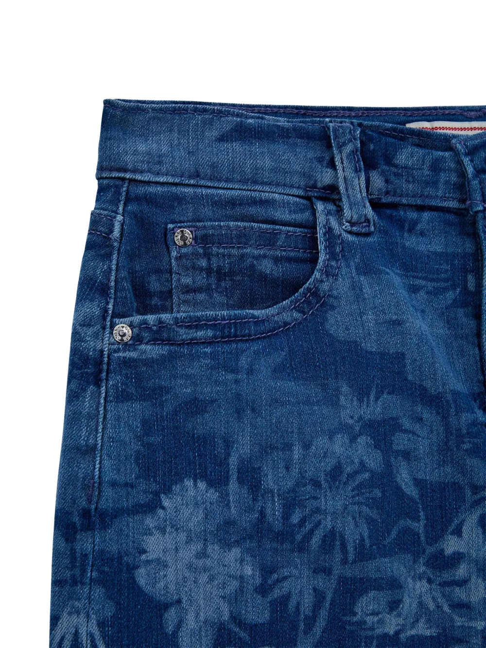 guess kids Spijkerrok met bloemenprint Blauw