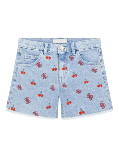 guess kids embroidered denim shorts