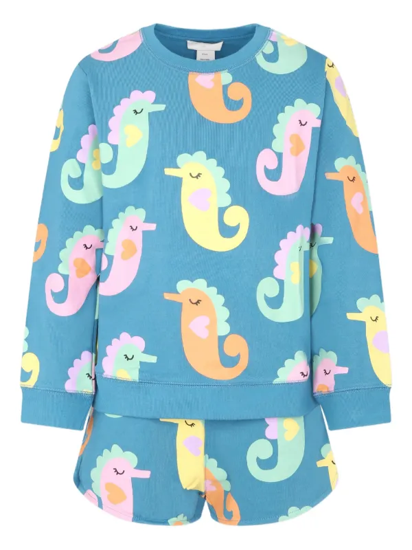 Stella McCartney Kids プリント ショートパンツ セット | ブルー