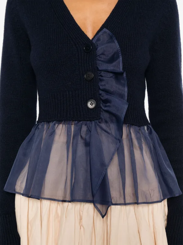 トップス cecilie bahnsen - cardigan Cecilie Bahnsen Oscar Cashmere Grey Olive Cardigan | Liberty