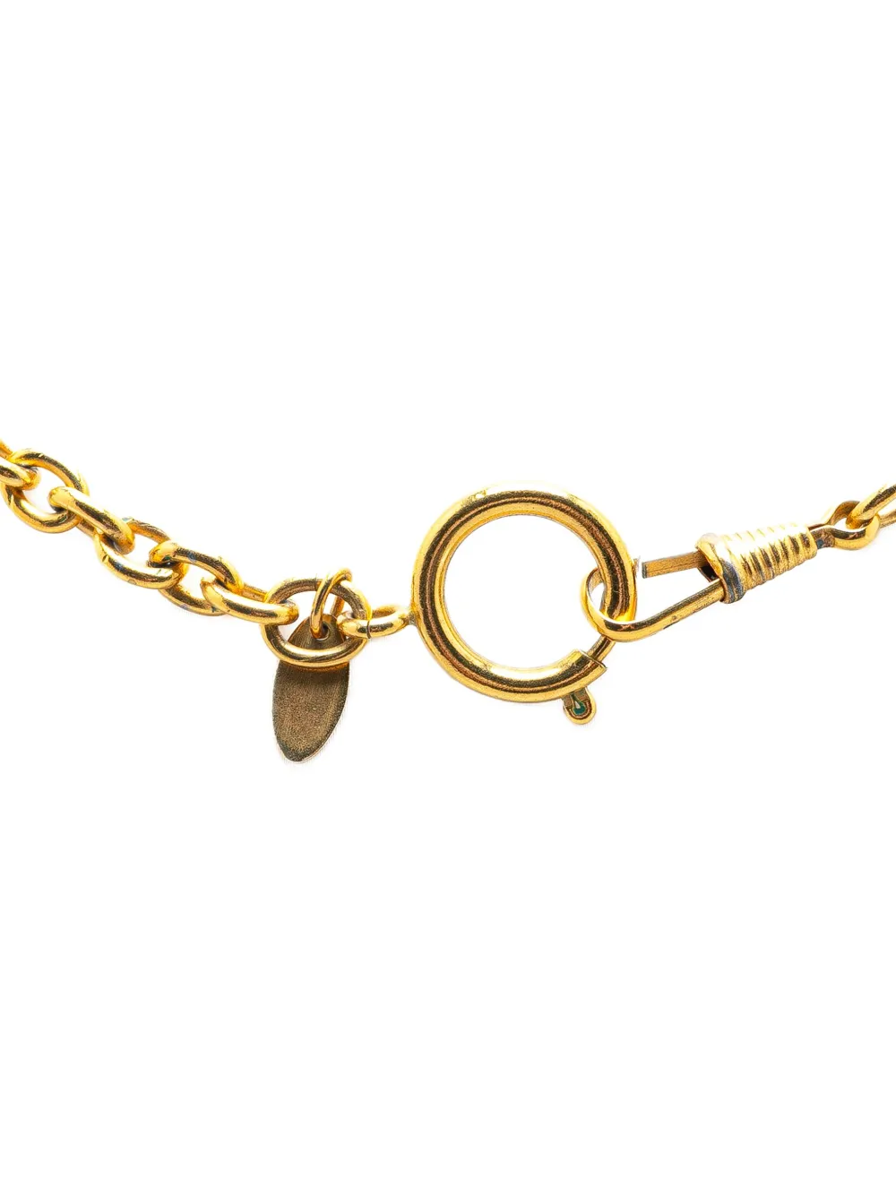 CHANEL Pre-Owned 1970-1980 Gold Plated CC Flower Pendant Necklace costume necklace | Image 2