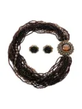 Jennifer Gibson Jewellery 1950s Vogue Crystal torsade and earrings set - Brown