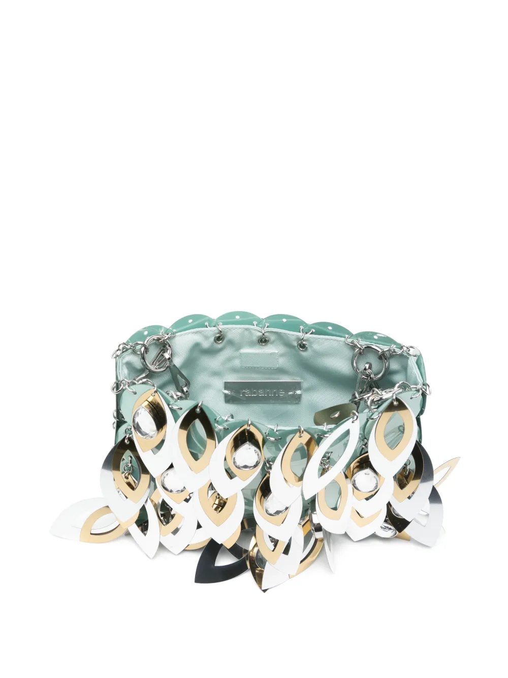 Rabanne Sparkle Leaves kleine schoudertas Groen