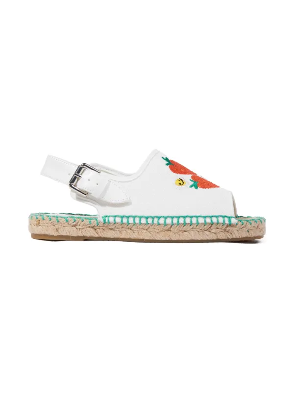 Stella McCartney Kids Sandalias Con Fresas Bordadas Blanco