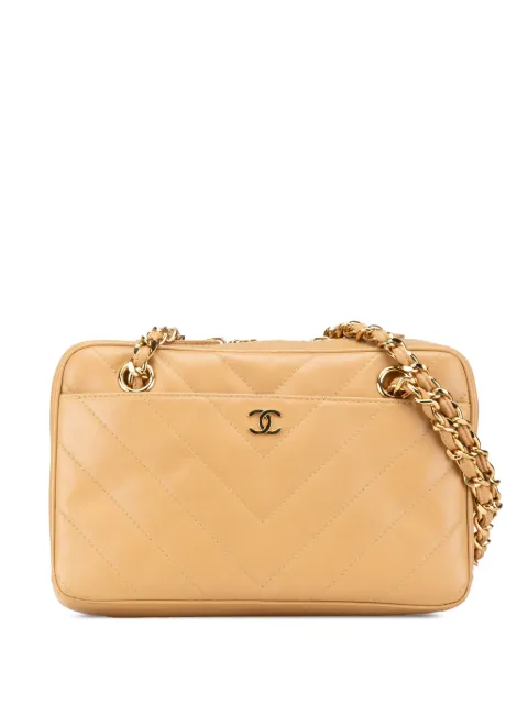 CHANEL Pre-Owned 2000-2002 CC Chevron Quilted Lambskin Chain shoulder bag