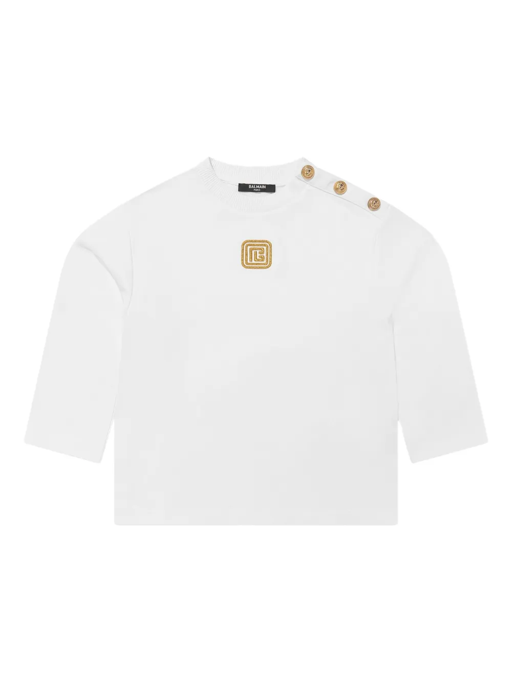 Balmain Kids Sweater met geborduurd monogram Wit