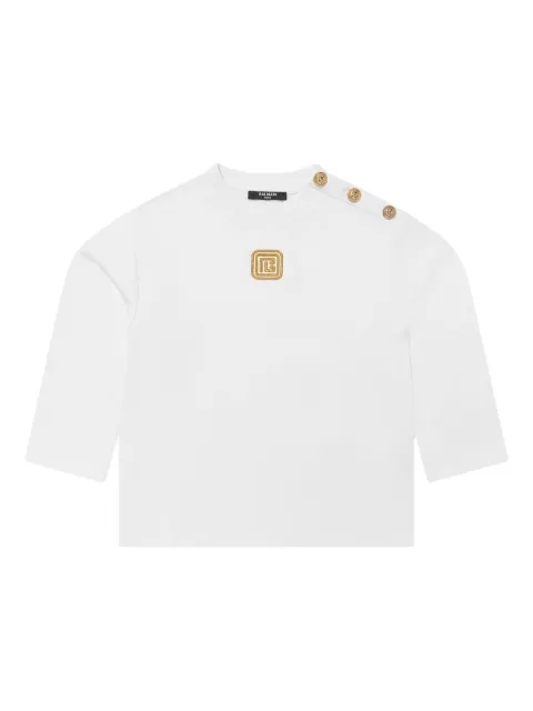 Balmain Kids embroidered-monogram sweatshirt 