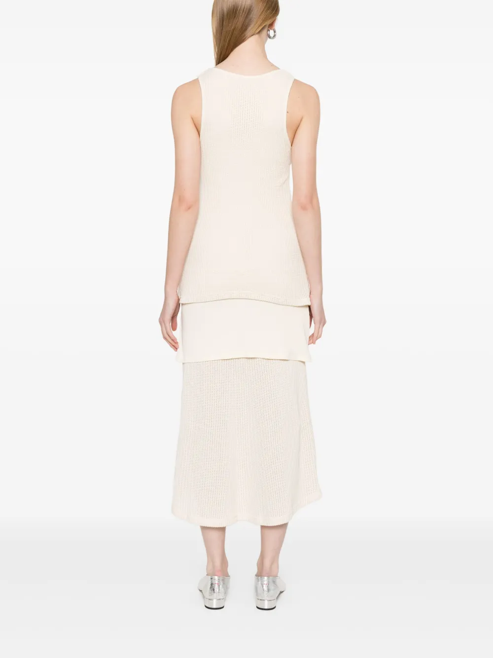 Wales Bonner Serenity midi-jurk Beige
