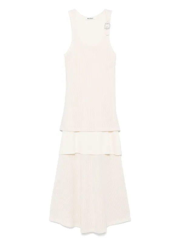 Wales Bonner Serenity Midi Dress in Neutrals