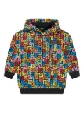 Balmain Kids monogram-jacquard hoodie - Yellow