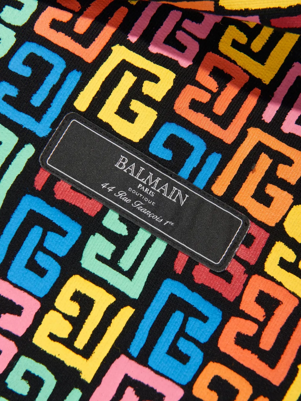 Balmain Kids Hoodie met monogram Geel